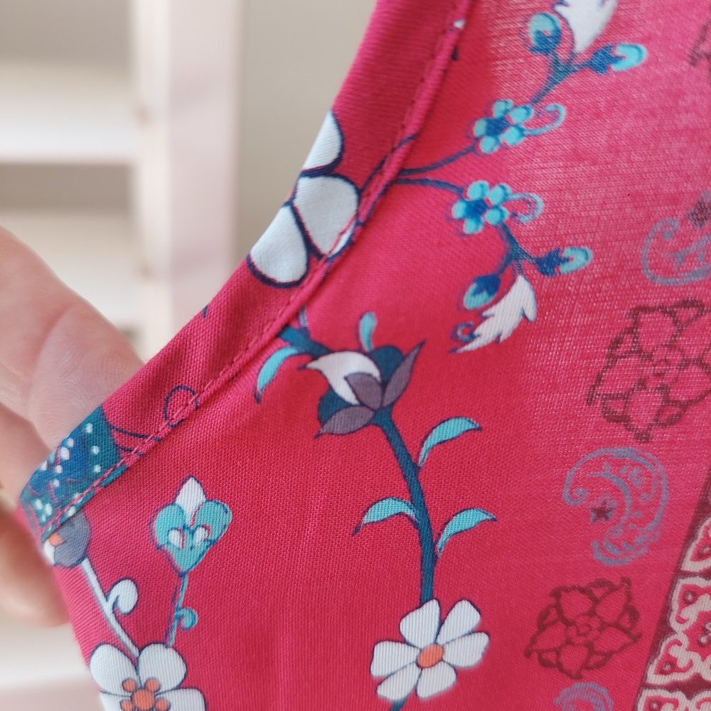 Aventura Stacia Dress Red Flower Print with Pockets Sz M - Picture 11 of 15